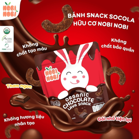 Bánh Snack Socola Hữu Cơ Nobi Nobi Vị Truyền Thống Túi 20g  Hữu Cơ - Cho Bé từ 18M+