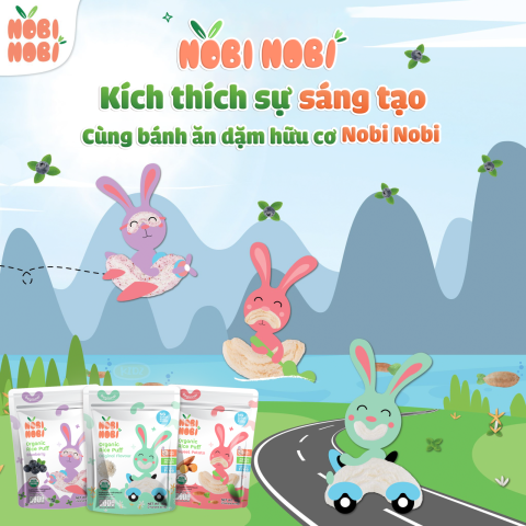 Thực Phẩm Bổ Sung Bánh Gạo Ăn Dặm Hữu Cơ Cho Bé Nobi Nobi Hình Chữ C Vị Việt Quất 40g (Từ 6 Tháng Tuổi )