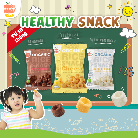 Thực Phẩm Bổ Sung  Snack Bánh Gạo Hữu Cơ Nobi Nobi Hình Nhẫn Tròn Vị Socola 40g