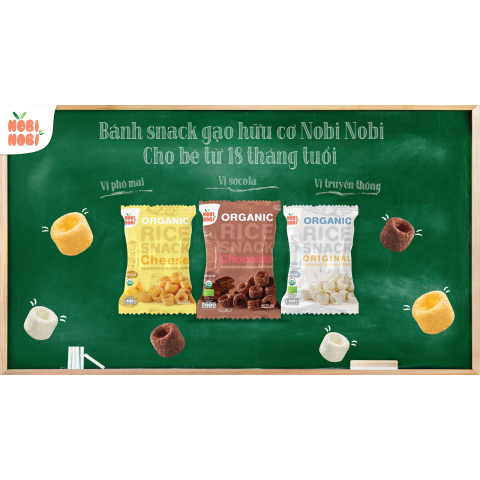 Thực Phẩm Bổ Sung  Snack Bánh Gạo Hữu Cơ Nobi Nobi Hình Nhẫn Tròn Vị Truyền Thống 40g