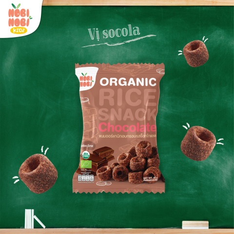 Thực Phẩm Bổ Sung  Snack Bánh Gạo Hữu Cơ Nobi Nobi Hình Nhẫn Tròn Vị Socola 40g