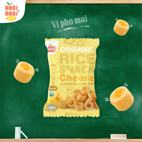 Thực Phẩm Bổ Sung Snack Bánh Gạo Hữu Cơ Nobi Nobi Hình Nhẫn Tròn Vị Phô Mai 40g