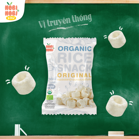 Thực Phẩm Bổ Sung  Snack Bánh Gạo Hữu Cơ Nobi Nobi Hình Nhẫn Tròn Vị Truyền Thống 40g
