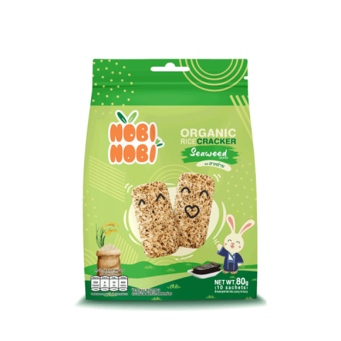 Snack Bánh Gạo Hữu Cơ NOBI NOBI 80g - Dạng Miếng  Vị Rong Biển - Cho Bé Ăn Dặm Từ 18M+