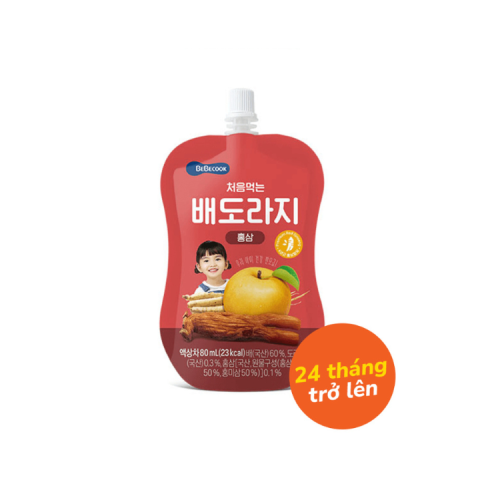 Nước Ép Trái Cây Hoa Quả Bebecook Hàn Quốc Cho Bé Nhiều Hương Vị - Nước Ép Lê Cát Cánh Hồng Sâm Cho Bé Từ 24M+