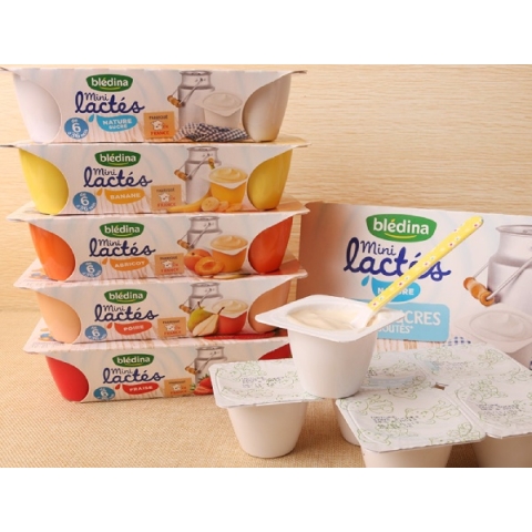 Sữa Chua Nguội BLEDINA Mini Lactés Pháp Vị Mơ Cho Bé Ăn Dặm Từ 6M+