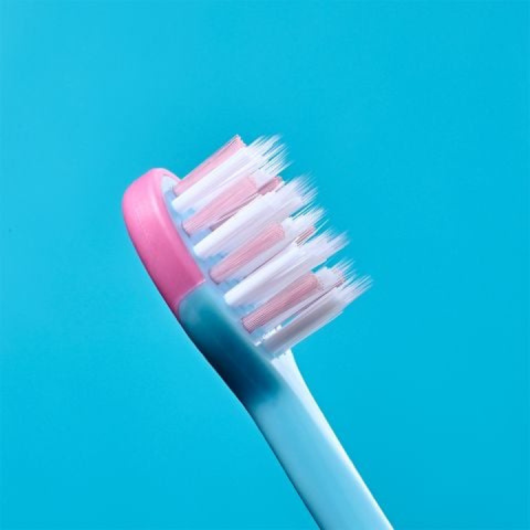 Bàn Chải Đánh Răng FLOSSBRUSH BRUSH- BABY UK Có Đế Hít Tiện Lợi - Chăm Sóc Răng Miệng Cho Bé 3-6 Tuổi - Hình Chim Hồng Ngọc FABIO
