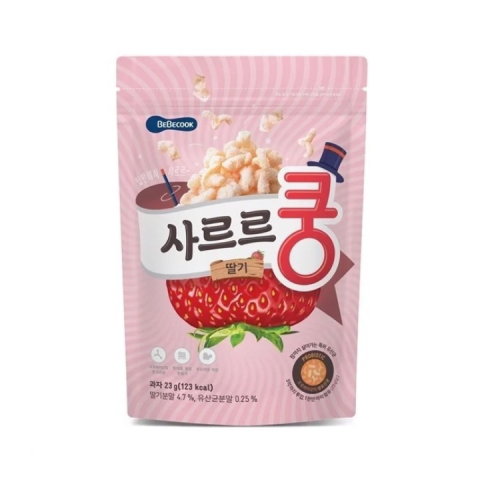 Bánh bỏng Vi Sinh BEBECOOK Hàn Quốc STEP 2 Bổ Sung LỢI KHUẨN Cho Bé Từ 1 Tuổi- Vị Dâu