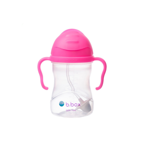 Bình Nước B.BOX 360 Độ Hồng Nhạt Có Van Chống Sặc Có Tay Cầm Cho Bé Tập Uống Nước - Thể Tích 240ml