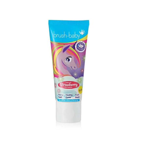 Kem Đánh Răng BRUSH BABY UK - Có Fluoride - Chăm Sóc Răng Miệng Cho Bé - Thuần Chay- Mùi Dâu Cho Bé Từ 3Y