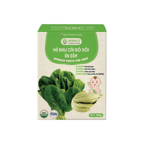 Mì Ăn Dặm ANPASO - Hộp 120g - Vị Cải Bó Xôi - Cho Bé Từ 6M +