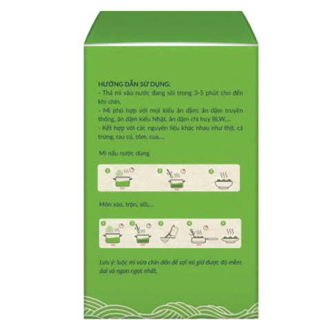 Mì Ăn Dặm ANPASO - Hộp 120g - Vị Cải Bó Xôi - Cho Bé Từ 6M +