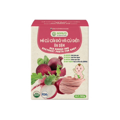 Mì Ăn Dặm ANPASO - Hộp 120g - Vị Củ Cải Đỏ Và Củ Dền - Cho Bé Từ 6M
