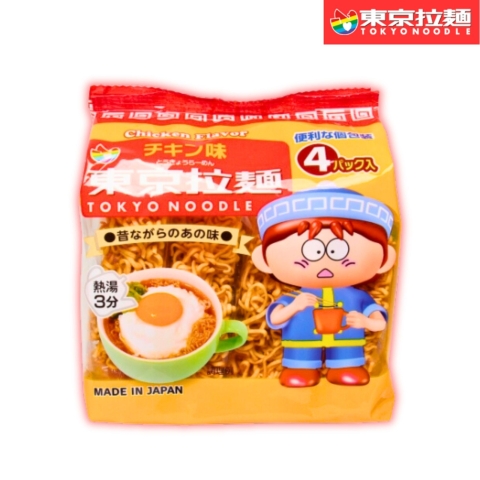 Mì Ăn Liền TOKYO Ramen Noodle Nhật Bản Vị Gà và Trứng Cho Bé Từ 12M+ Gói 4 Vắt Mì Tẩm Sẵn Gia Vị