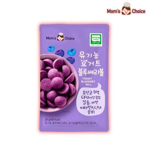 Sữa Chua Khô Sấy Lạnh Hữu Cơ MOM'S CHOICE Well & Good Hàn Quốc Vị Việt Quất Cho Bé Từ 7M+ Gói 20g