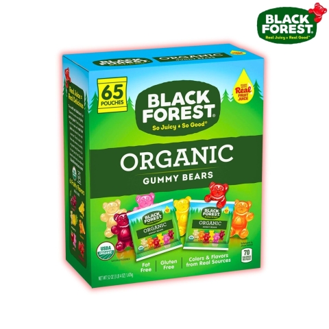 Kẹo Dẻo Trái Cây Hữu Cơ Hình Gấu BLACK FOREST Organic Gummy Bear Mỹ Hộp 65 gói