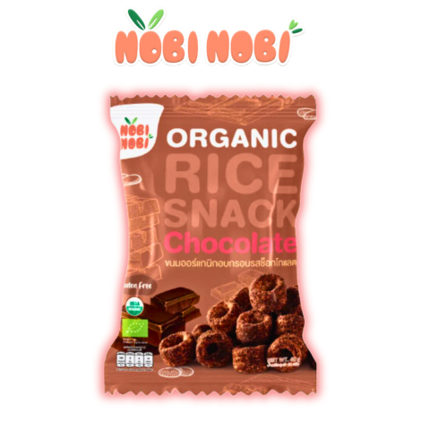 Thực Phẩm Bổ Sung  Snack Bánh Gạo Hữu Cơ Nobi Nobi Hình Nhẫn Tròn Vị Socola 40g