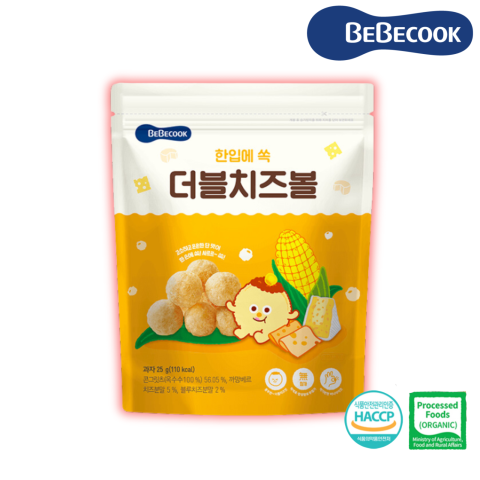 Bánh Bỏng Bi Tròn BEBECOOK Hàn Quốc Vị Bắp Phô Mai Cho Bé Ăn Dặm Từ 12M+ Gói 25g