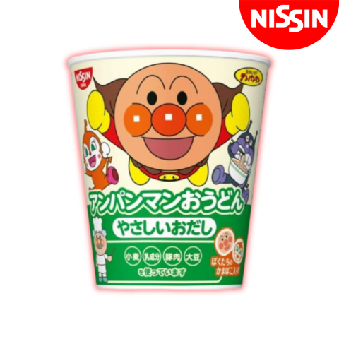 Mì Chú Hề NISSIN Anpanman UDON Xanh Vị Hải Sản Ly 33g Cho Bé Từ 12M+