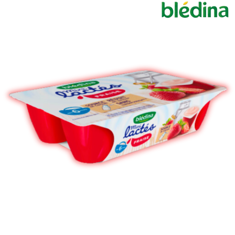 Sữa Chua Nguội BLEDINA Mini Lactés Pháp Vị Dâu Cho Bé Ăn Dặm Từ 6M+