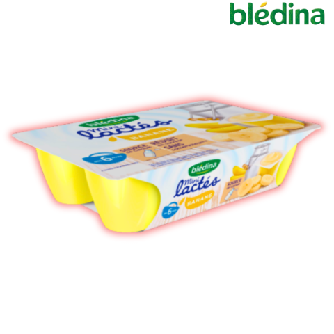 Sữa Chua Nguội BLEDINA Mini Lactés Pháp Vị Chuối Cho Bé Ăn Dặm Từ 6M+