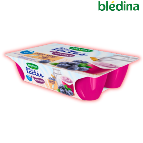 Sữa Chua Nguội BLEDINA Mini Lactés Pháp Vị Việt Quất Cho Bé Ăn Dặm Từ 6M+