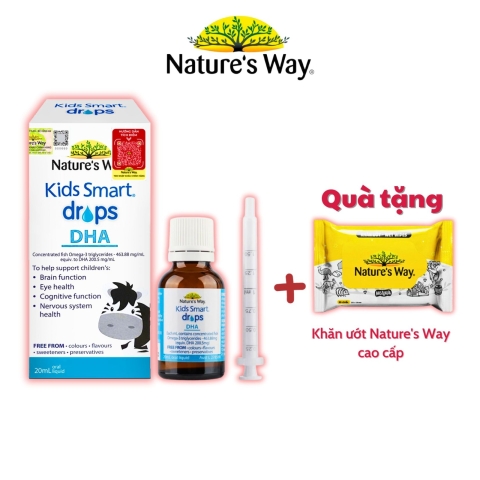 DHA Omega-3 Nature’s Way Kids Smart Drops Liquid Úc Dạng Nhỏ Giọt 20ml