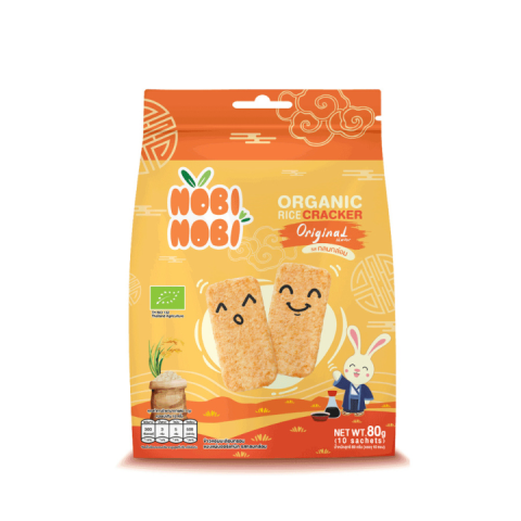 Snack Bánh Gạo Hữu Cơ NOBI NOBI 80g - Dạng Miếng Vị Gạo - Cho Bé Ăn Dặm Từ 18M+