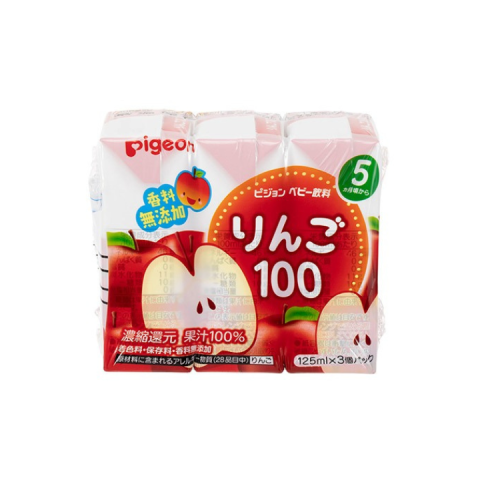 Nước ép Pigeon Nhật Bản Trái Cây Rau Củ Tổng Hợp Cho Bé Lốc 3 hộp x 125ml- Nước Ép Táo