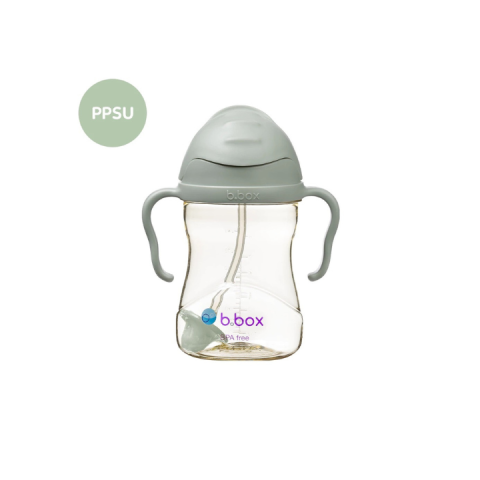 Bình Nước B.BOX 360 Độ PPSU - Sage Xanh Lá Có Van Chống Sặc Có Tay Cầm Cho Bé Tập Uống Nước - Thể Tích 240ml