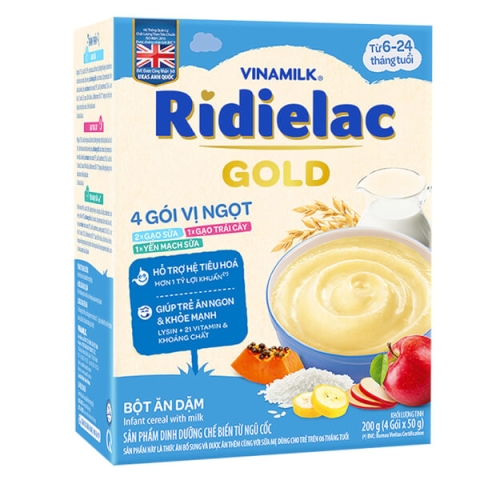 Bột Ăn Dặm RiDielac Gold 4 Vị Ngọt - Hộp Giấy 200g