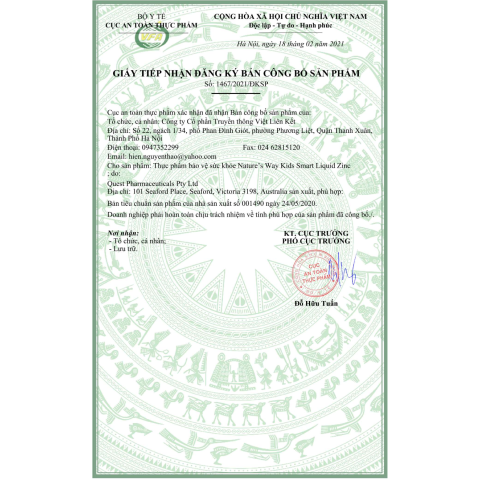 Kẽm Nước Dạng Siro Uống Cho Bé Nature’s Way Kids Smart Liquid ZinC Chai 200ml - Tăng Sức Đề Kháng Cho Bé