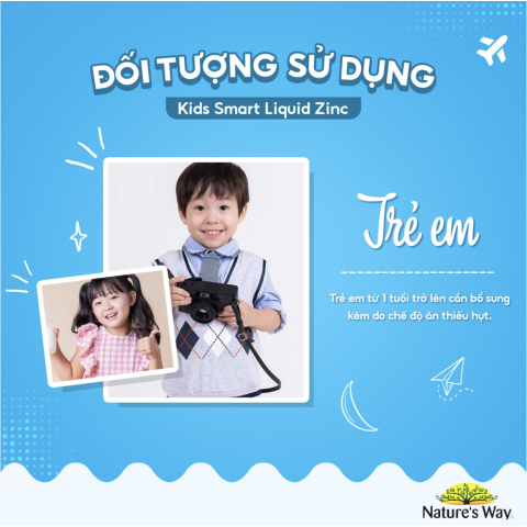 Kẽm Nước Dạng Siro Uống Cho Bé Nature’s Way Kids Smart Liquid ZinC Chai 200ml - Tăng Sức Đề Kháng Cho Bé