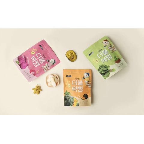 Bánh Gạo Hữu Cơ Hai Màu Dạng DẸT BEBECOOK Hàn Quốc Vị Bí Đỏ Cho Bé Ăn Dặm Từ 6M+ Gói 30g