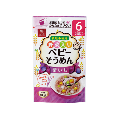 Mì Somen Hakubaku Tách Muối 100g - Dành Cho Bé Từ 6M- Somen 6 Vị Khoai Lang 