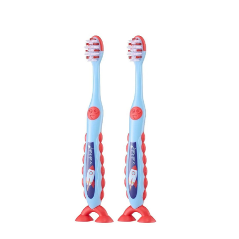 Bàn Chải Đánh Răng FLOSSBRUSH BRUSH- BABY UK Có Đế Hít Tiện Lợi - Chăm Sóc Răng Miệng Cho Bé 3-6 Tuổi - Hình Tên Lửa JETT
