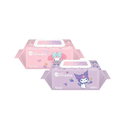  Khăn Ướt Em Bé GREEN FINGER SANRIO Characters - My Melody & Kuromi - 1 Gói 100 Tờ, An Toàn Cho Da Nhạy Cảm