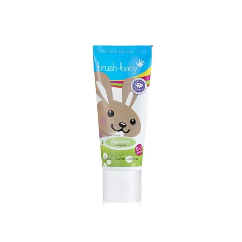 Kem Đánh Răng BRUSH BABY UK - Có Fluoride - Chăm Sóc Răng Miệng Cho Bé - Thuần Chay- Mùi Bạc Hà, Táo Cho Bé Từ 0- 3Y