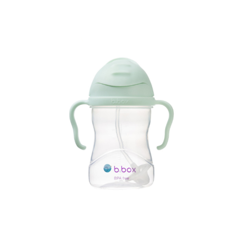 Bình Nước B.BOX 360 Độ Xanh Lá Pastel Có Van Chống Sặc Có Tay Cầm Cho Bé Tập Uống Nước - Thể Tích 240ml